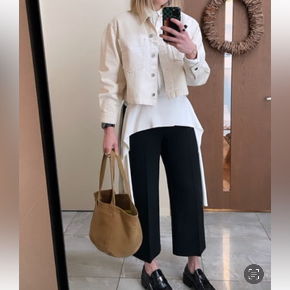 Zara Off-White Denim Casual Jacket